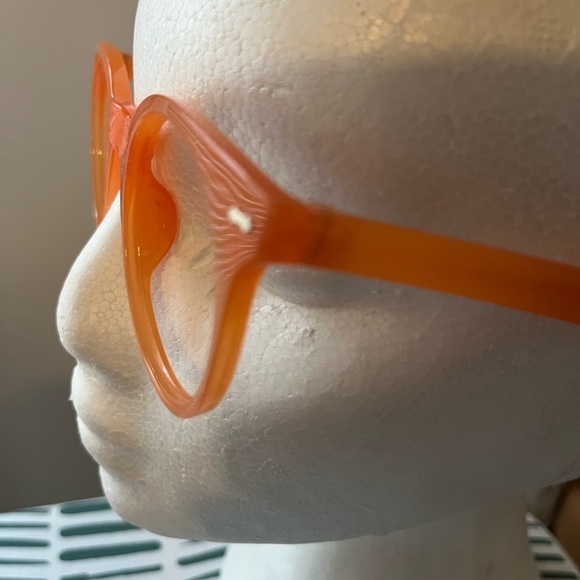 Orange, round eyeglasses, frames, new, ready for lenses, retro eyeglasses - Picture 10 of 13